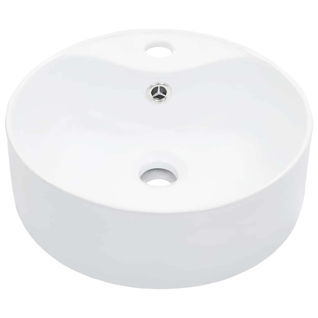 Vidaxl Washbasin con aterrizaje de 36x13 cm de cerámica blanca