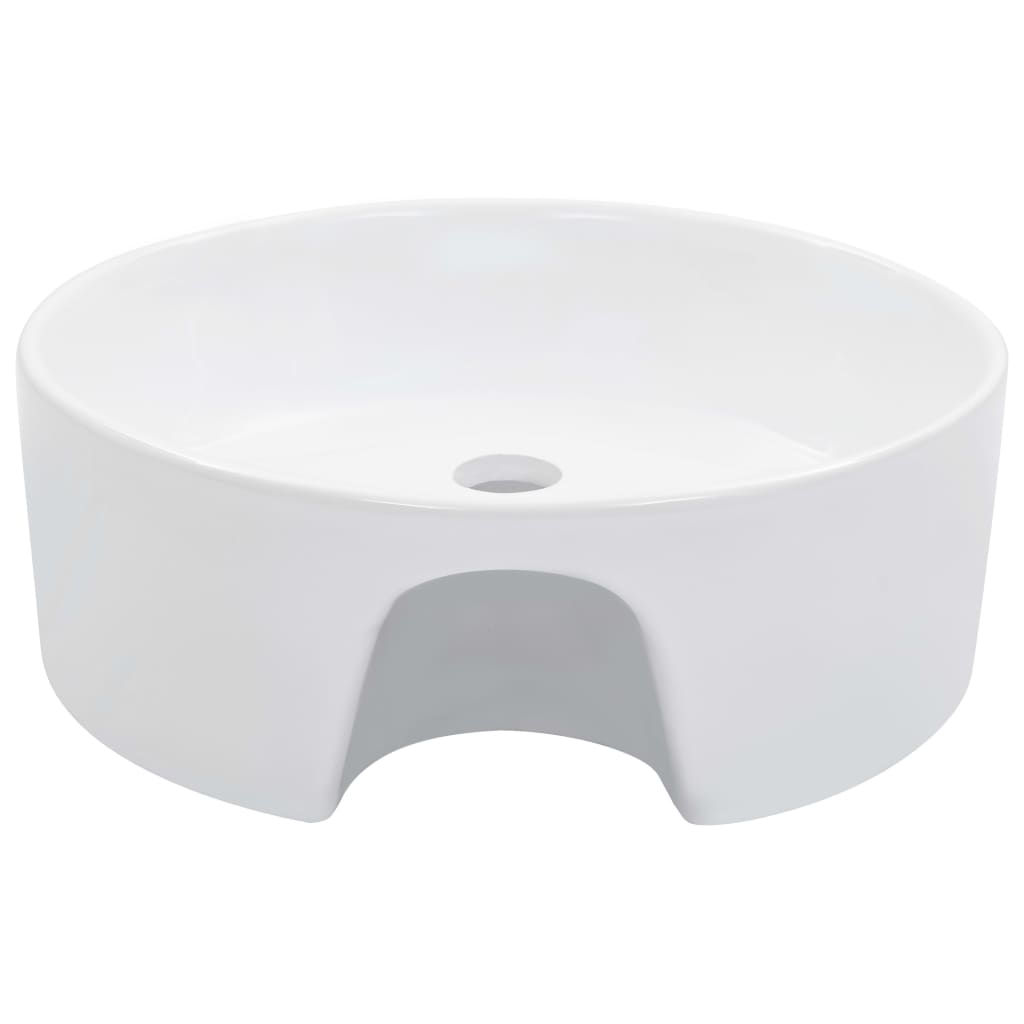 Vidaxl Washbasin con aterrizaje de 36x13 cm de cerámica blanca