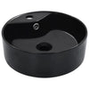 Vidaxl Washbasin con aterrizaje de 36x13 cm de cerámica negra