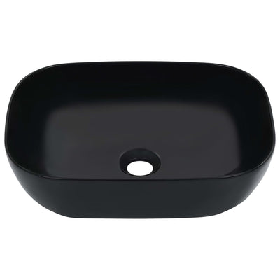 Vidaxl Washbasin 45.5x32x13 cm de cerámica negra