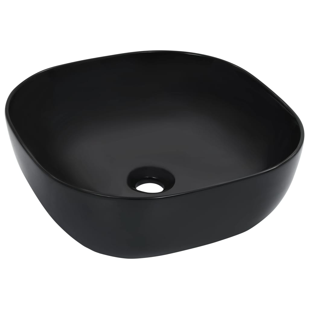 Vidaxl Washbasin 42.5x42.5x14.5 cm ceramico nero