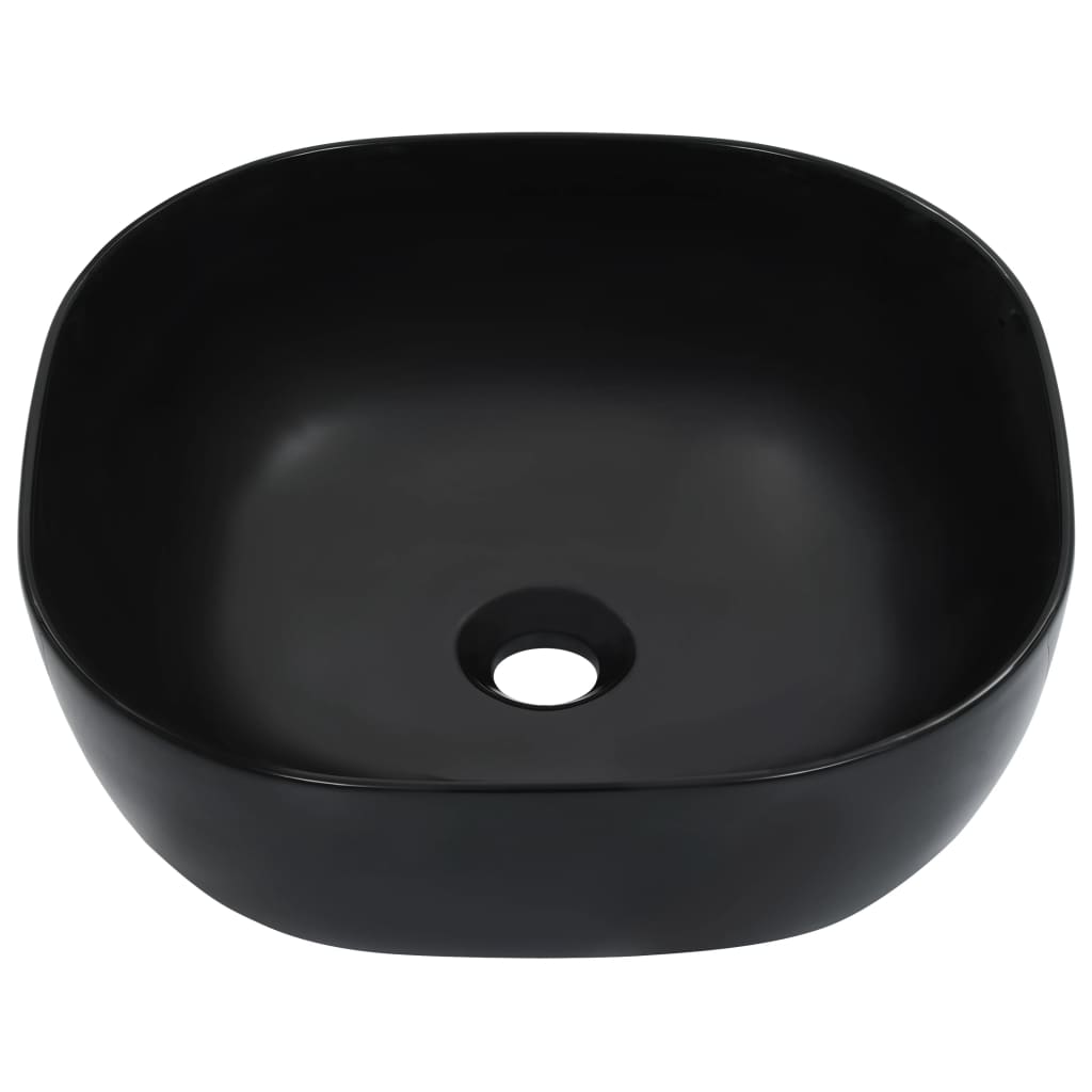 Vidaxl Washbasin 42.5x42.5x14.5 cm ceramico nero