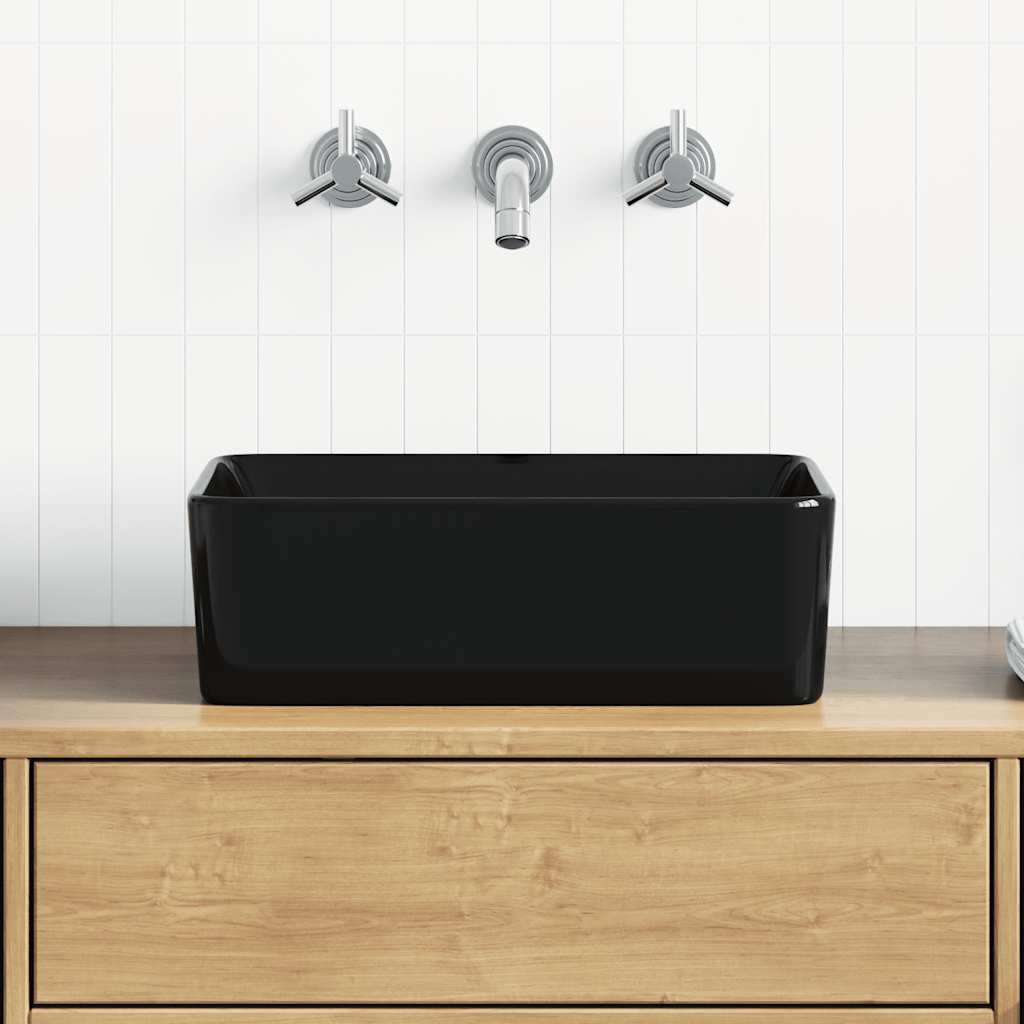 Vidaxl Washbasin 40x30x13 cm Black in ceramica