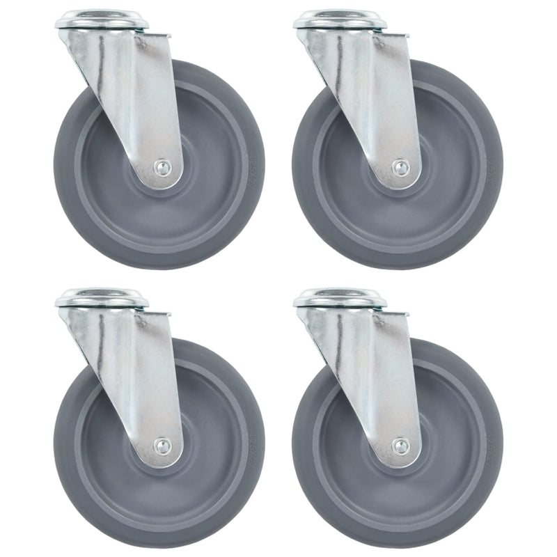 Vidaxl ruedas giratorias con agujeros de perno 4 st 125 mm
