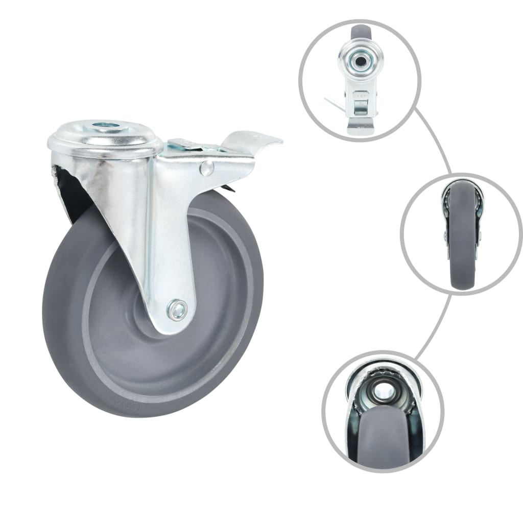 Ruote girevoli Vidaxl con fori di bulloni 4 ST 125 mm