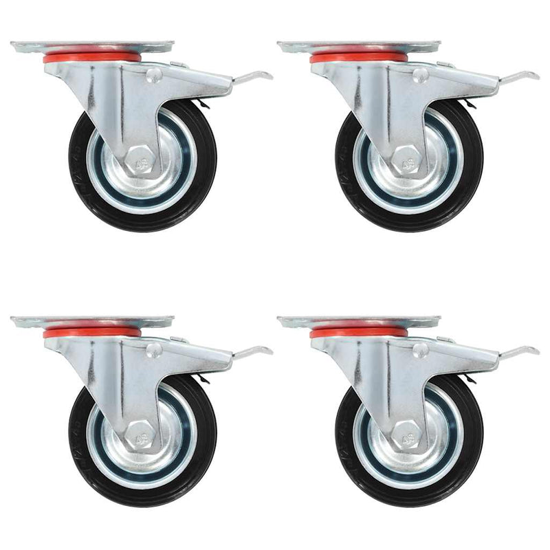 Vidaxl Ruedas giratorias con frenos dobles 4 pcs 75 mm