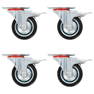 Vidaxl ruote girate con doppi freni 4 pezzi 75 mm