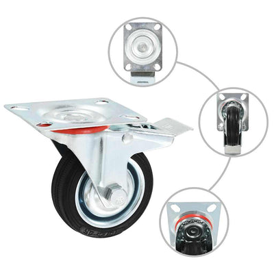 Vidaxl ruote girate con doppi freni 4 pezzi 75 mm