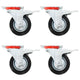Vidaxl ruote girate con doppi freni 4 pc 100 mm