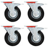 Vidaxl Ruedas giratorias con frenos dobles 4 pcs 125 mm