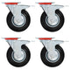 Vidaxl ruote girate con doppi freni 4 pezzi 125 mm