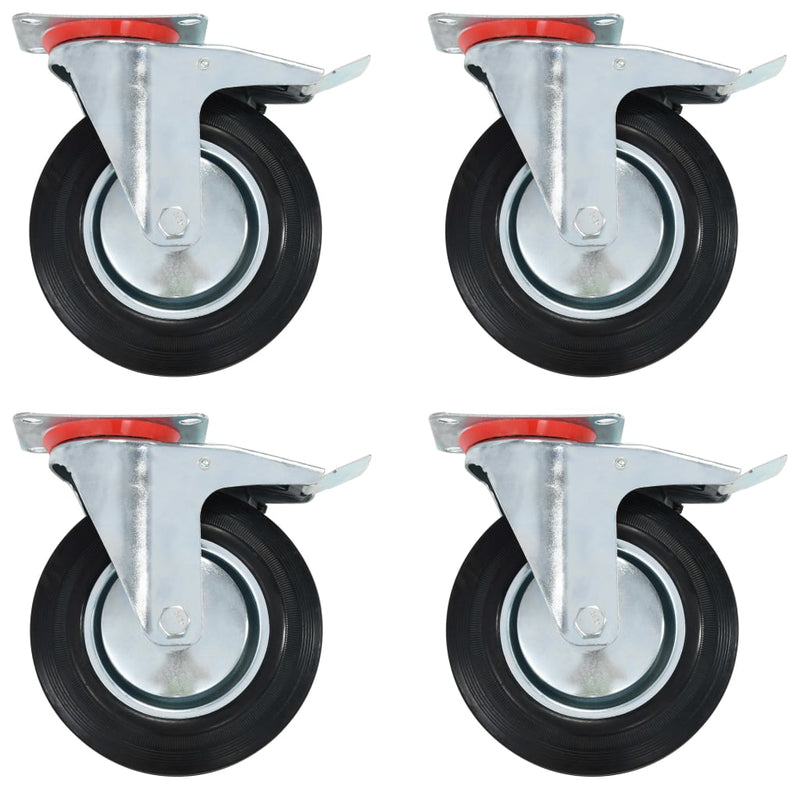Vidaxl Ruedas giratorias con frenos dobles 4 ST 200 mm