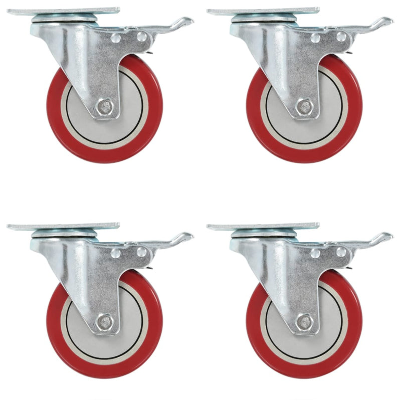Ruedas giratorias de Vidaxl con frenos dobles 4 pc 100 mm