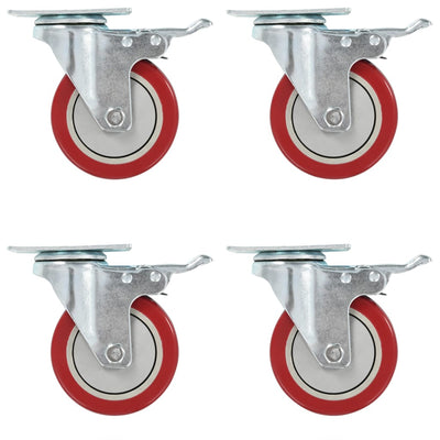 Vidaxl ruote girate con doppi freni 4 pc 100 mm