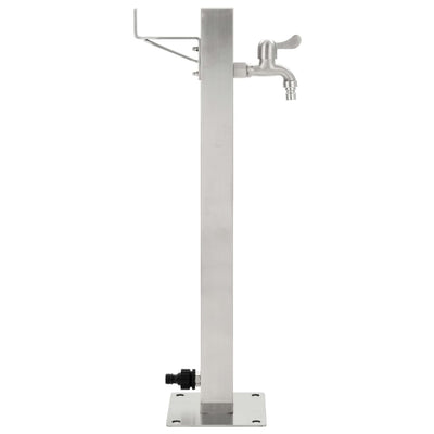 Vidaxl giardino giardino colonna quadrata 65 cm in acciaio inossidabile