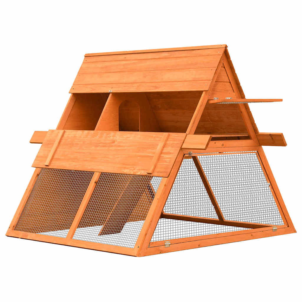 Vidaxxl rabbit hutch 152x128x108 cm solid pine and spruce wood