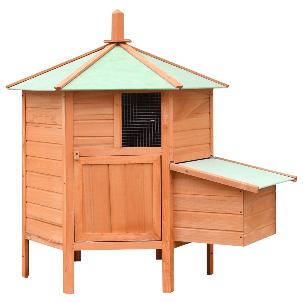 Vidaxl Chicken Coop 126x117x125 cm Pino de pino sólido Madera