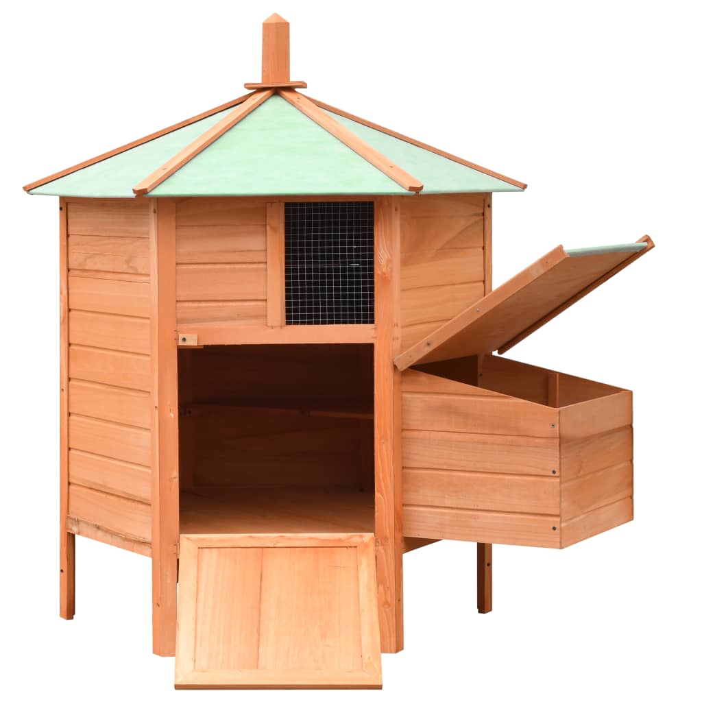 Vidaxl Chicken Coop 126x117x125 cm Pino de pino sólido Madera