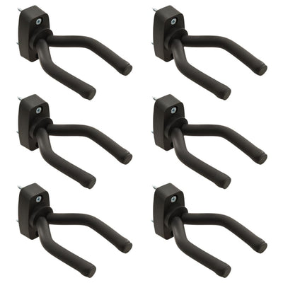 Vidaxl Hangers de pared de guitarra 6 st de acero negro