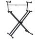 Supporto per tastiera VidaXL x-frame doppio rinforzo nero