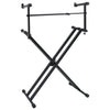 Supporto per tastiera VidaXL x-frame doppio rinforzo nero