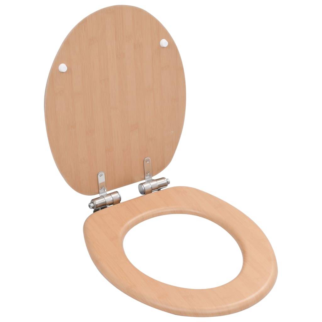 Asiento de inodoro Vidaxl con bambú de tapa de cierre suave MDF