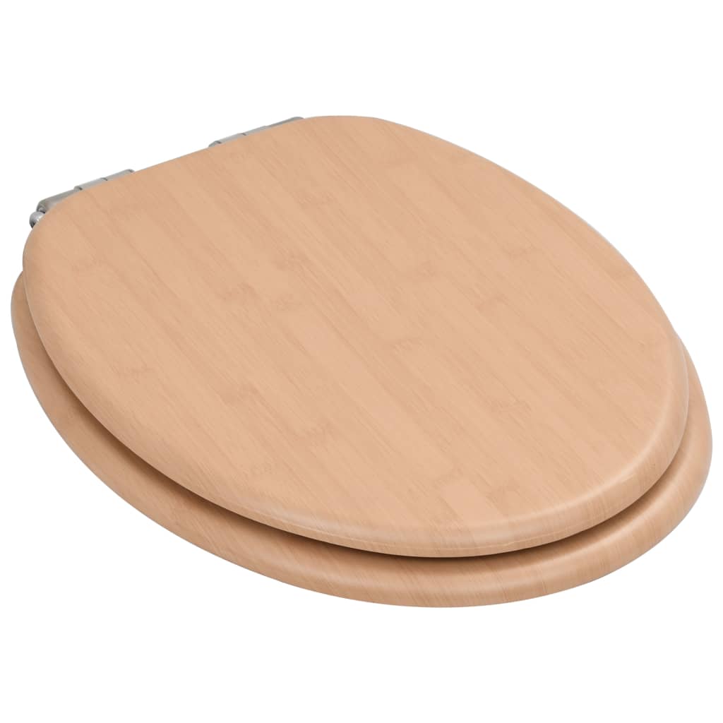 Asiento de inodoro Vidaxl con bambú de tapa de cierre suave MDF