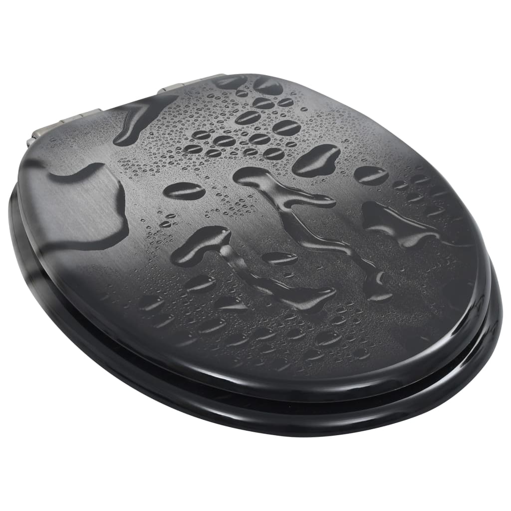 Asiento de inodoro Vidaxl con caída de agua de tapa de cierre suave MDF
