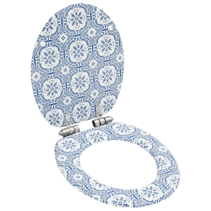 Asiento de inodoro Vidaxl con porcelana de tapa de cierre suave MDF