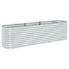 Vidaxl plantenbak verhoogd 320x80x81 cm gegalvaniseerd staal zilver