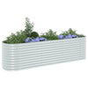 Vidaxl plantenbak verhoogd 320x80x81 cm gegalvaniseerd staal zilver