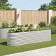 Vidaxl plantenbak verhoogd 320x80x81 cm gegalvaniseerd staal zilver