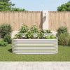 Plantador Vidaxl elevado 240x80x81 cm de acero galvanizado de plata