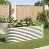 Plantador Vidaxl elevado 240x80x81 cm de acero galvanizado de plata