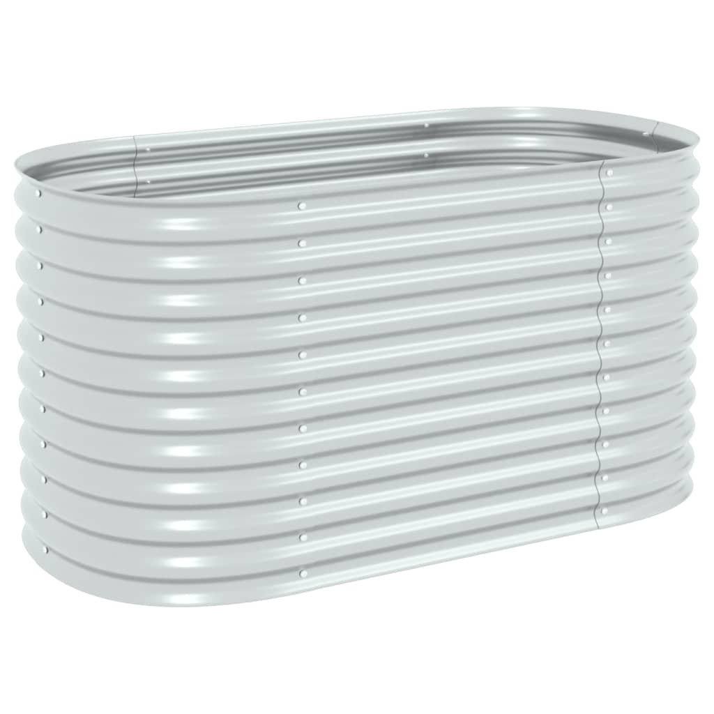 Plantador Vidaxl elevado 160x80x81 cm de acero galvanizado de plata