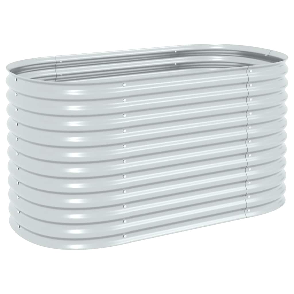 Plantador Vidaxl elevado 160x80x81 cm de acero galvanizado de plata
