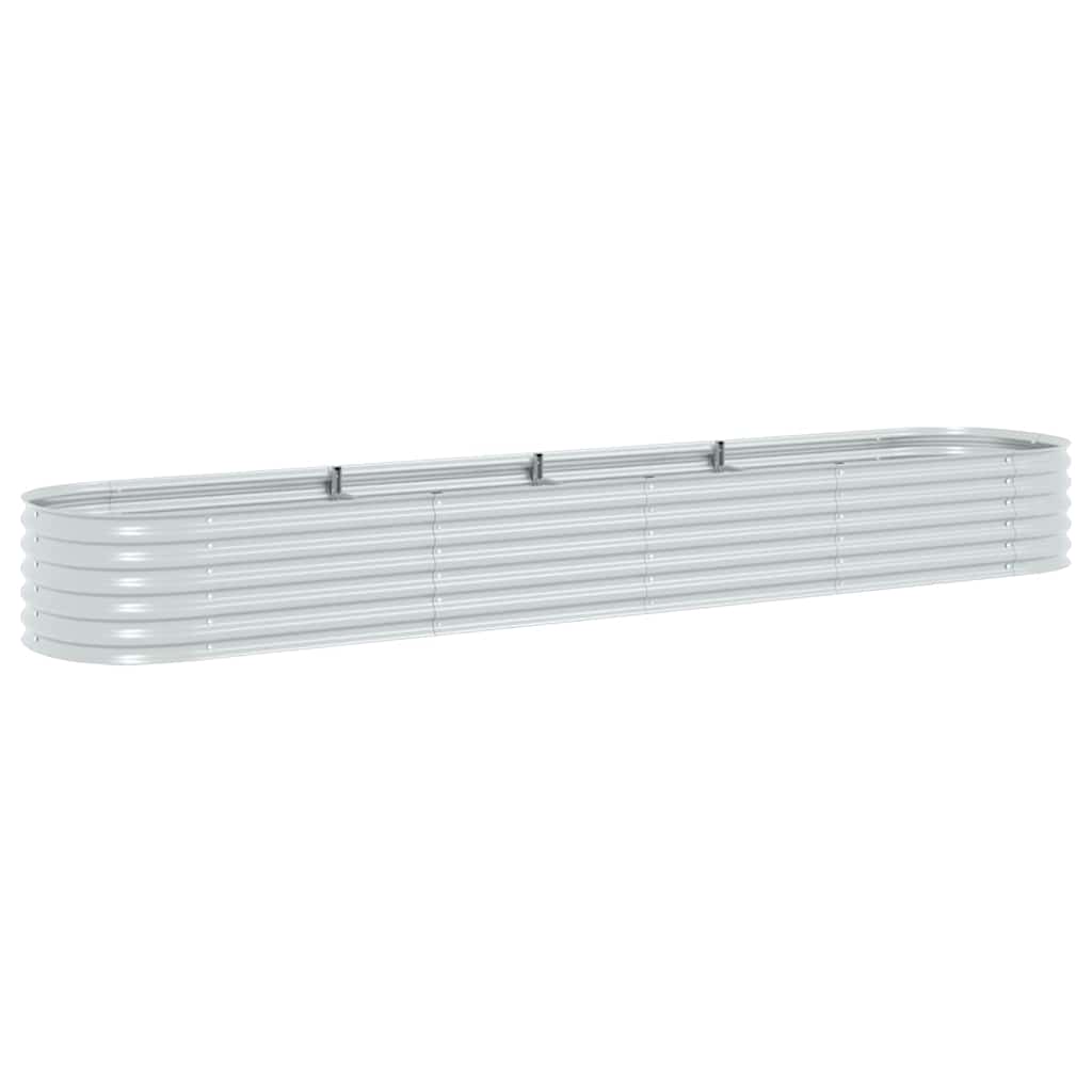 Vidaxl Planter Insertar 400x80x44 cm de acero galvanizado de plata