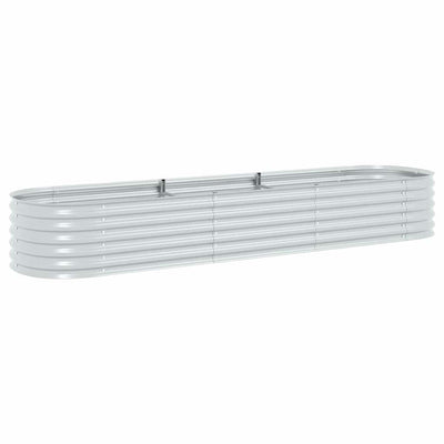 Vidaxl plantenbak verhoogd 320x80x44 cm gegalvaniseerd staal zilver