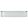 Plantador Vidaxl elevado 240x80x44 cm de acero galvanizado de plata