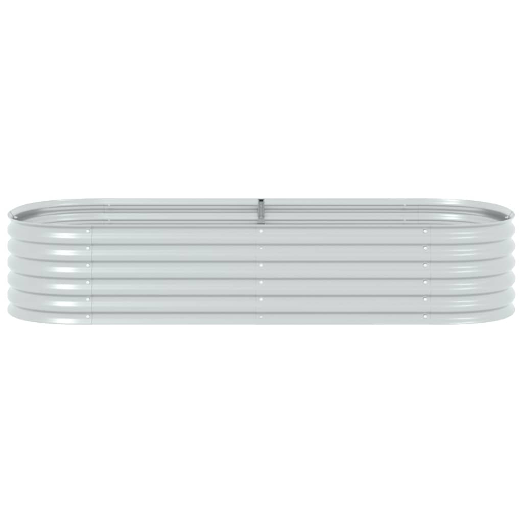 Plantador Vidaxl elevado 240x80x44 cm de acero galvanizado de plata