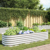 Plantador Vidaxl elevado 240x80x44 cm de acero galvanizado de plata