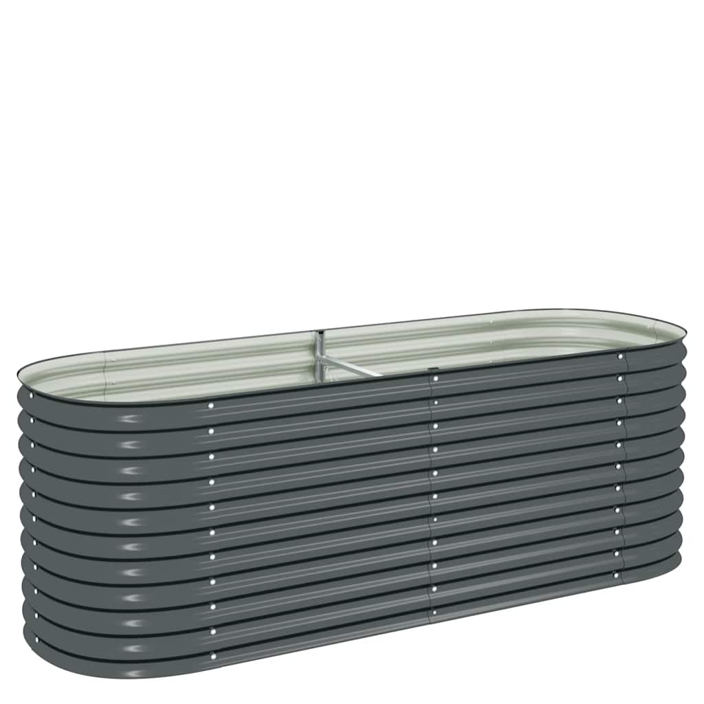 Plantador Vidaxl elevado 240x80x81 cm de acero galvanizado gris