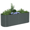 Plantador Vidaxl elevado 240x80x81 cm de acero galvanizado gris