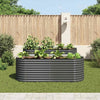 Plantador Vidaxl elevado 240x80x81 cm de acero galvanizado gris