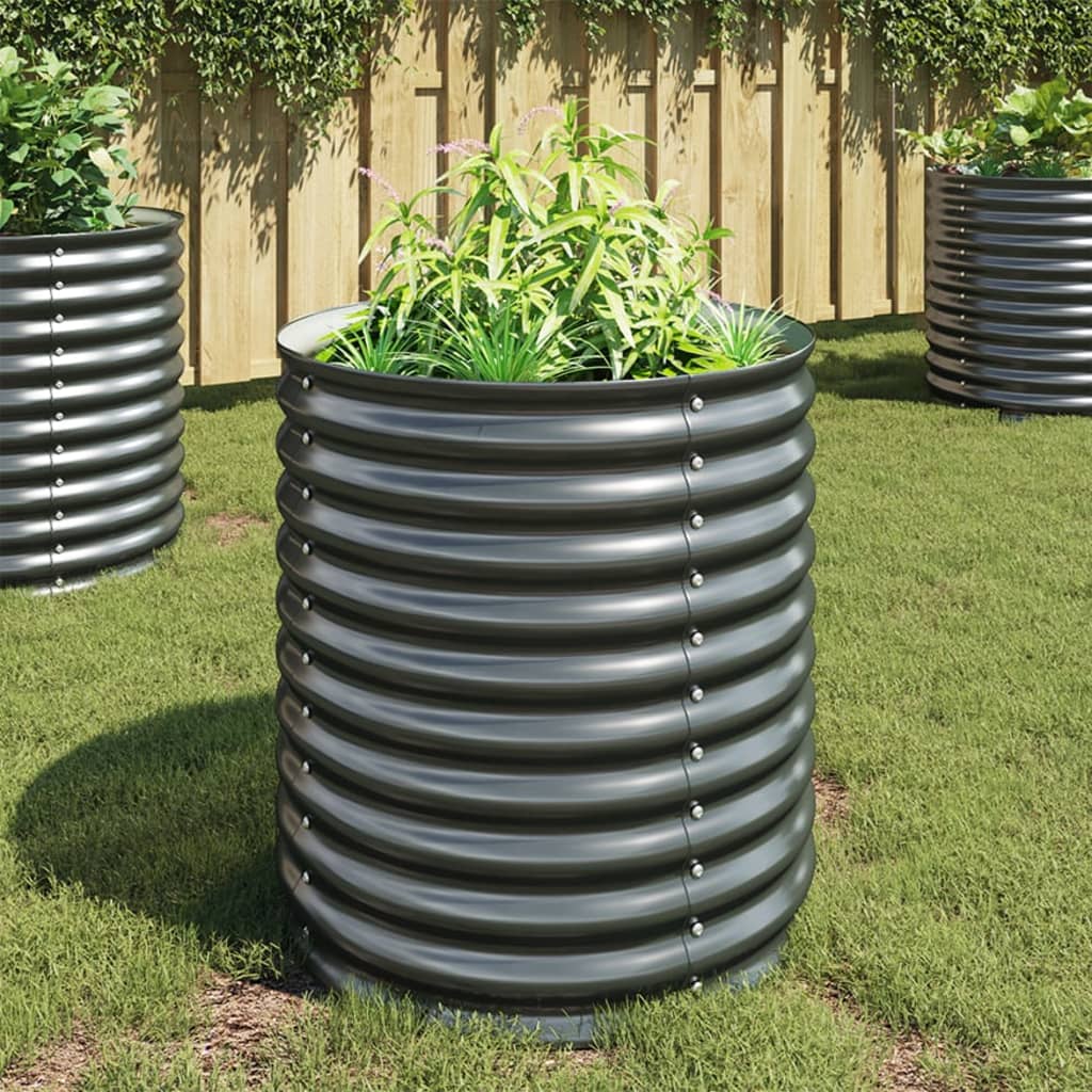 Plantador Vidaxl elevado 80x80x81 cm de acero galvanizado gris
