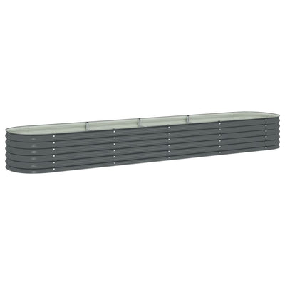 Vidaxl fioriera inserto 400x80x44 cm grigio in acciaio zincato