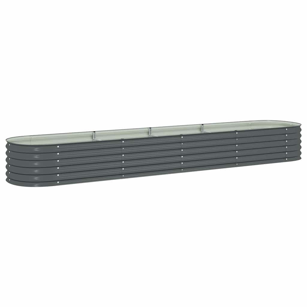 Vidaxl Planter Insertar 400x80x44 cm de acero galvanizado gris
