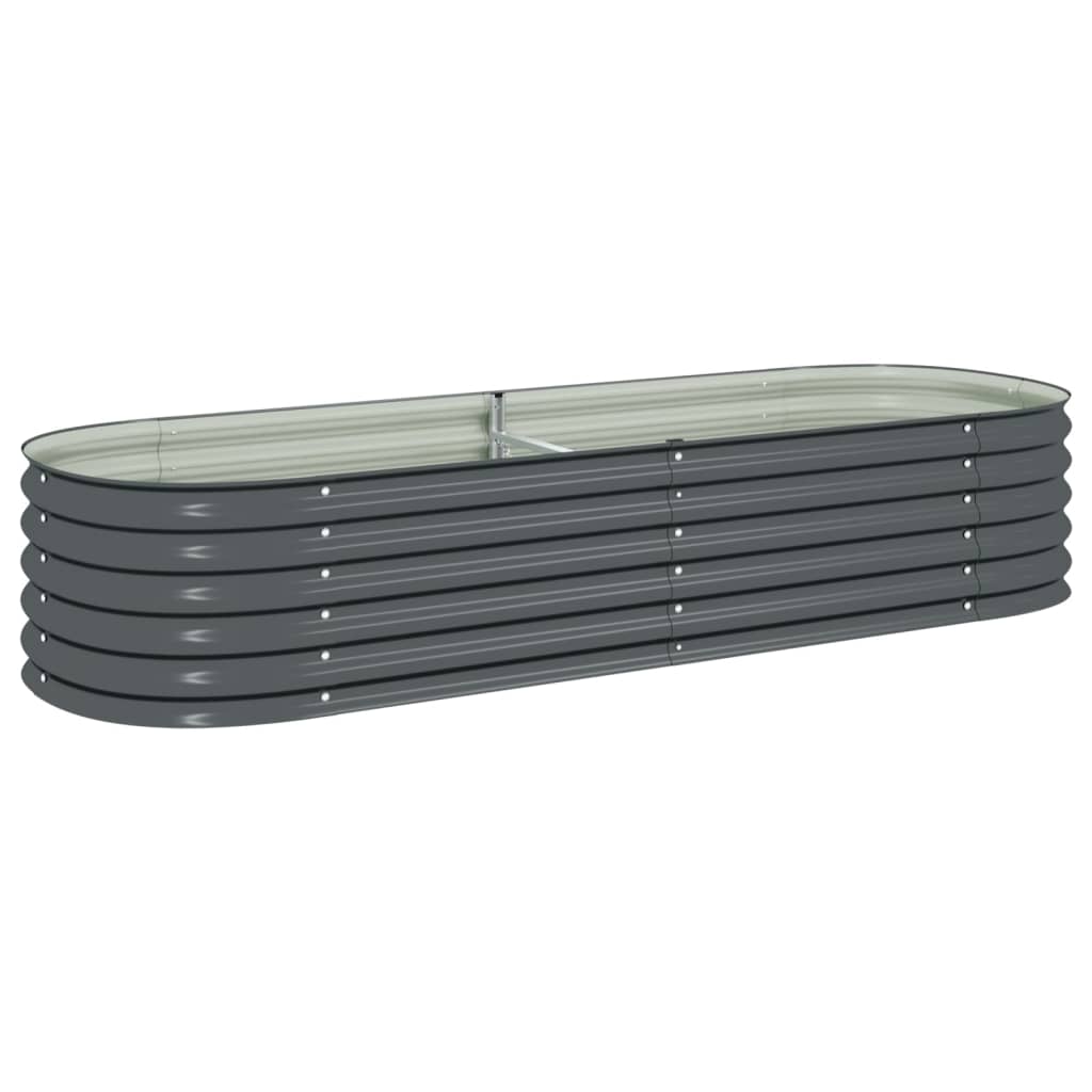 Plantador Vidaxl elevado 240x80x44 cm de acero galvanizado gris