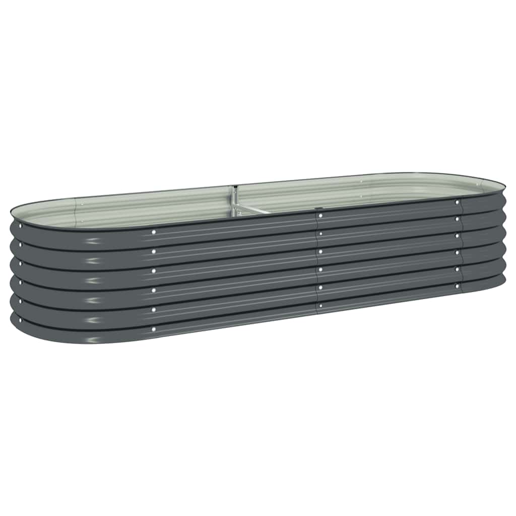 Plantador Vidaxl elevado 240x80x44 cm de acero galvanizado gris