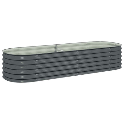 Plantador Vidaxl elevado 240x80x44 cm de acero galvanizado gris